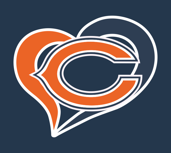 Chicago Bears Heart Logo vinyl decal